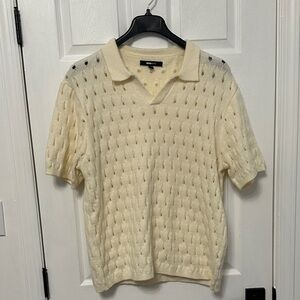 Fashion Nova Cream Knit Men's Shirt